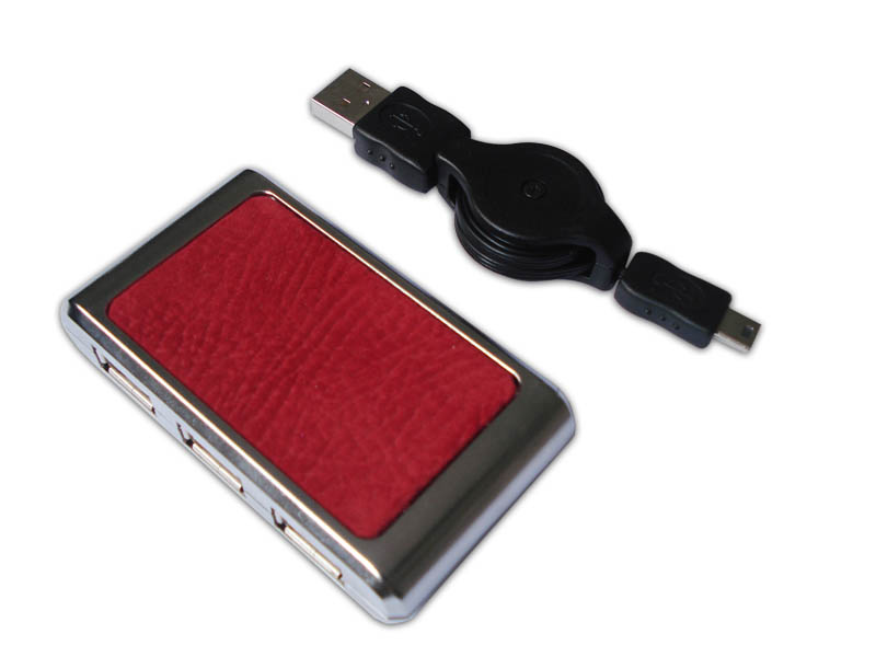 Leather 4 ports USB Hub